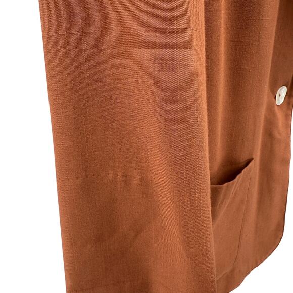 Requirements Open Front Blazer Jacket WMNS 12 Orange Single Button Long Sleeve - Picture 6 of 11